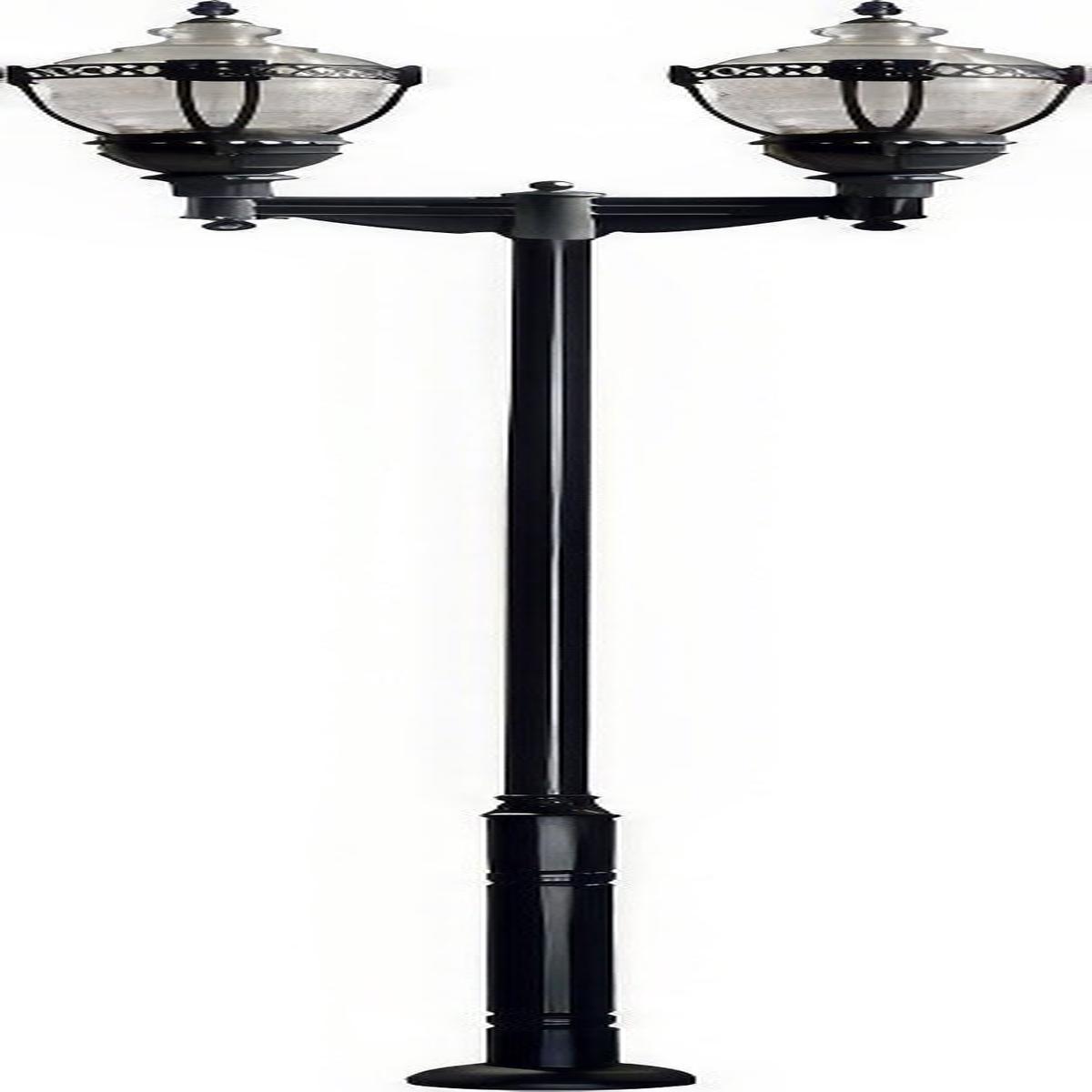 Dabmar Lighting GM6602 Cast Alum 2 Post Top Fixture Pole + Base 120V E39 No Lamp