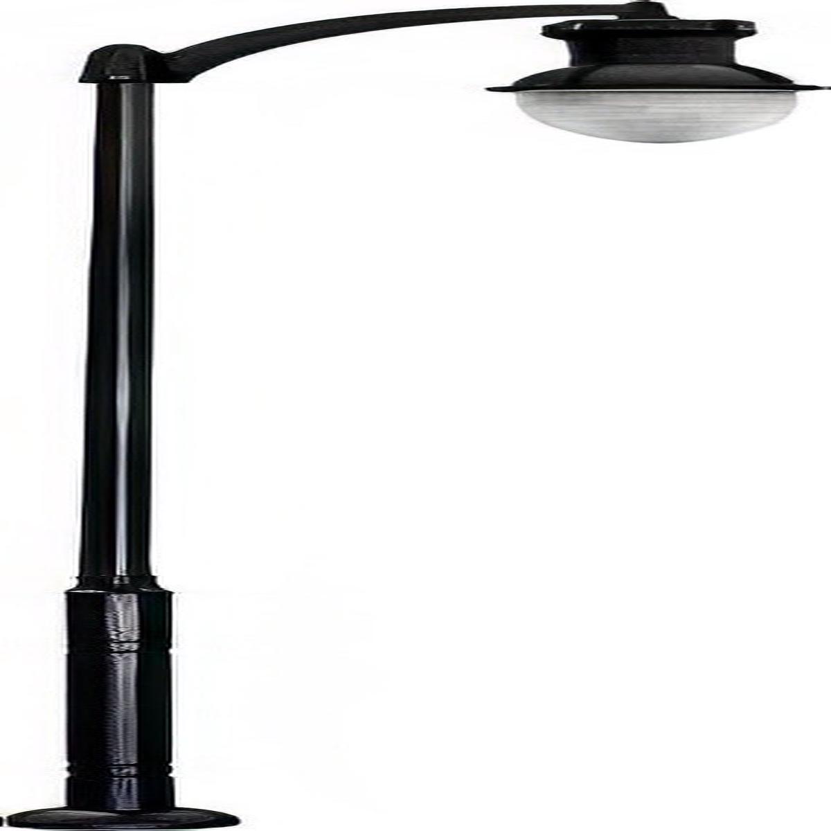 Dabmar Lighting GM9271-L54-30K Cast Alum 1 Post Top Fixture Pole + Base 120V-277V E39 LED 54W 30K