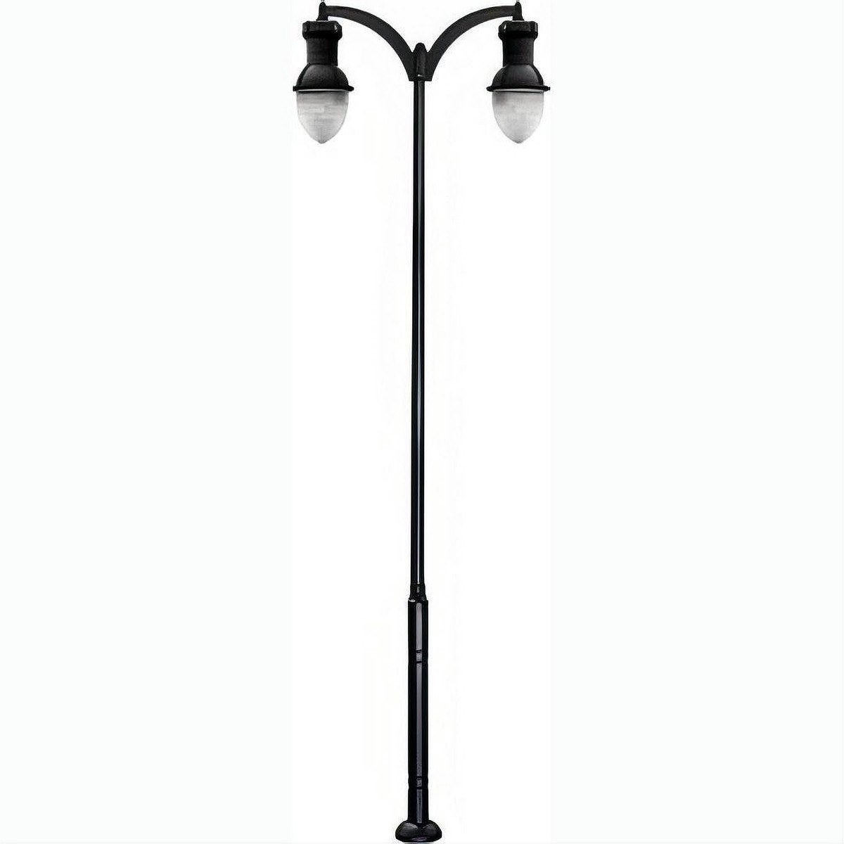 Dabmar Lighting GM9272-L160-40K Cast Alum 1 Post Top Fixture Pole + Base 120V-277V E39 2X LED 80W 40K