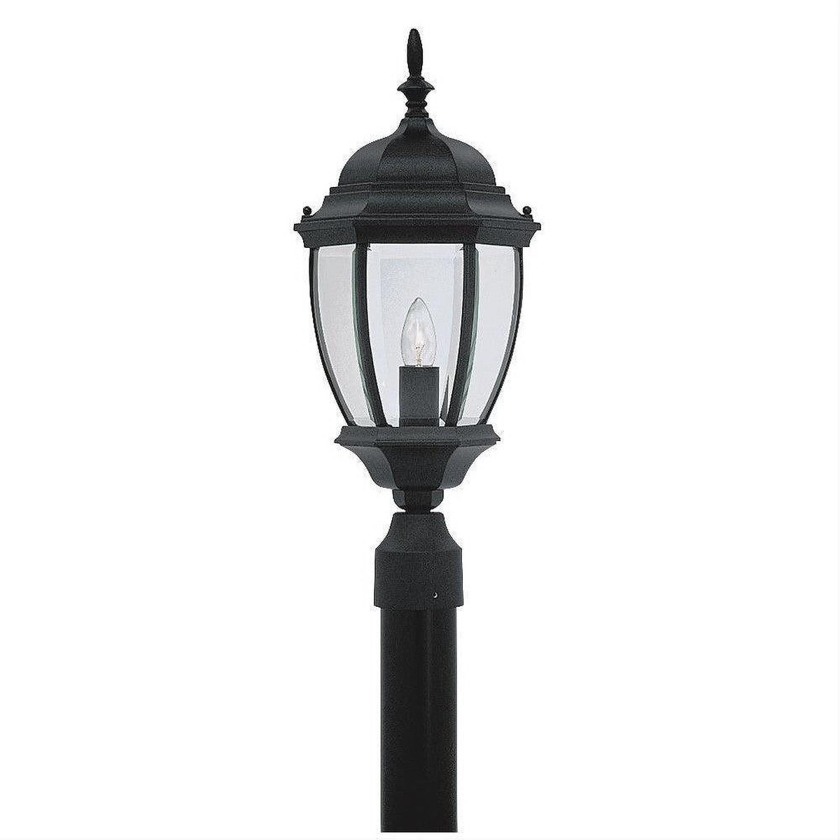 Designers Fountain 2436-BK Tiverton 1 Light Cast Aluminum 9 1/2" Post Lantern